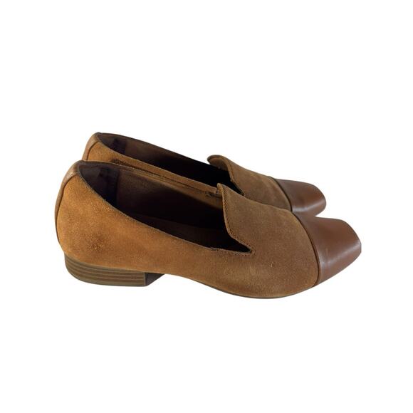 Clarks Collection Suede Cap Toe Loafer Tilmont Step Camel Tan Slip On Comfy 8.5M - Picture 1 of 9